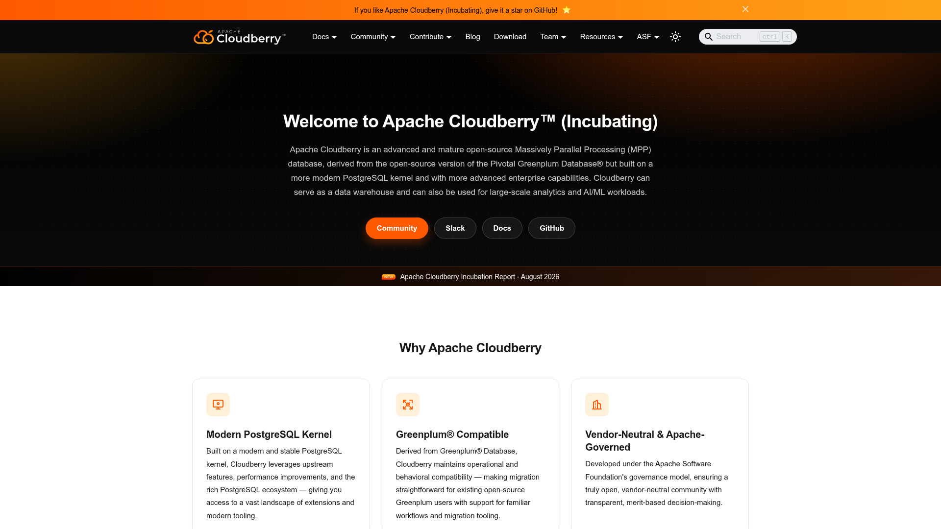 Apache Cloudberry preview
