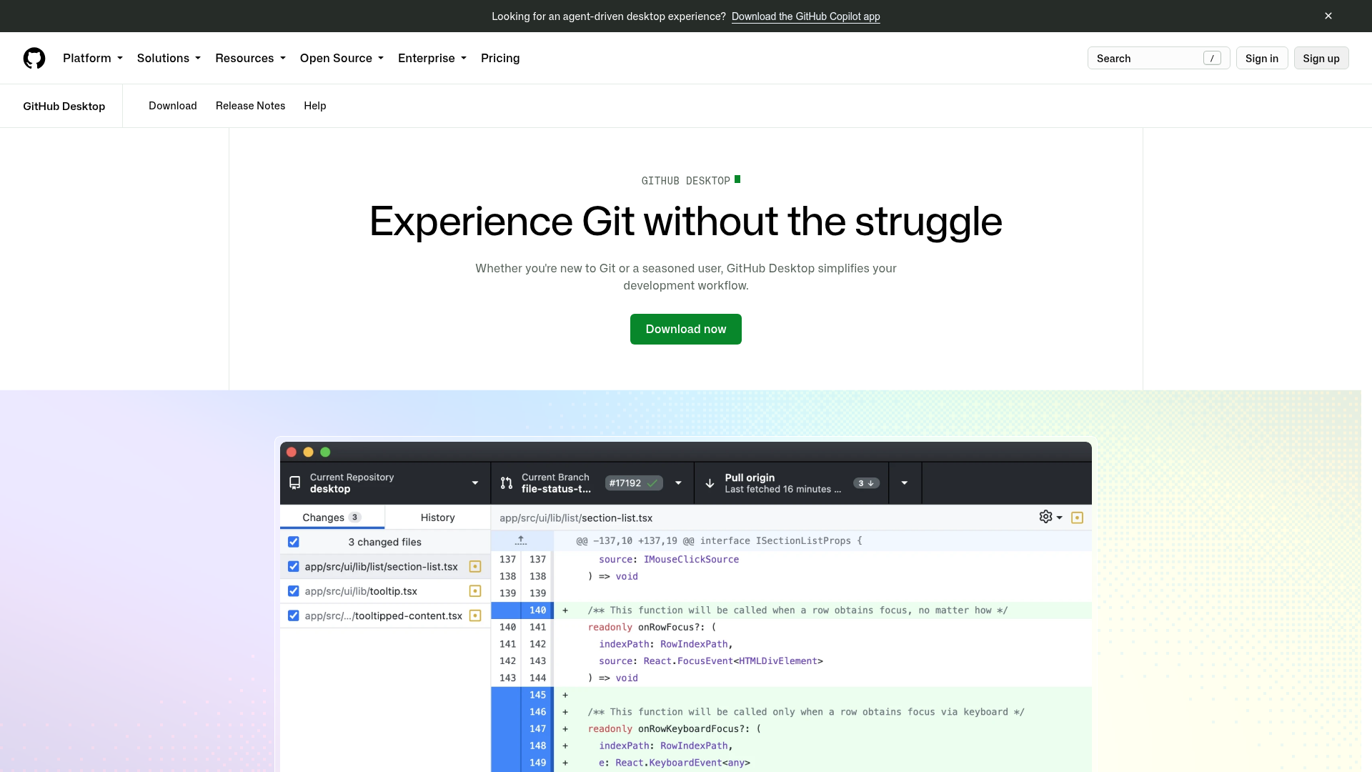 GitHub Desktop preview