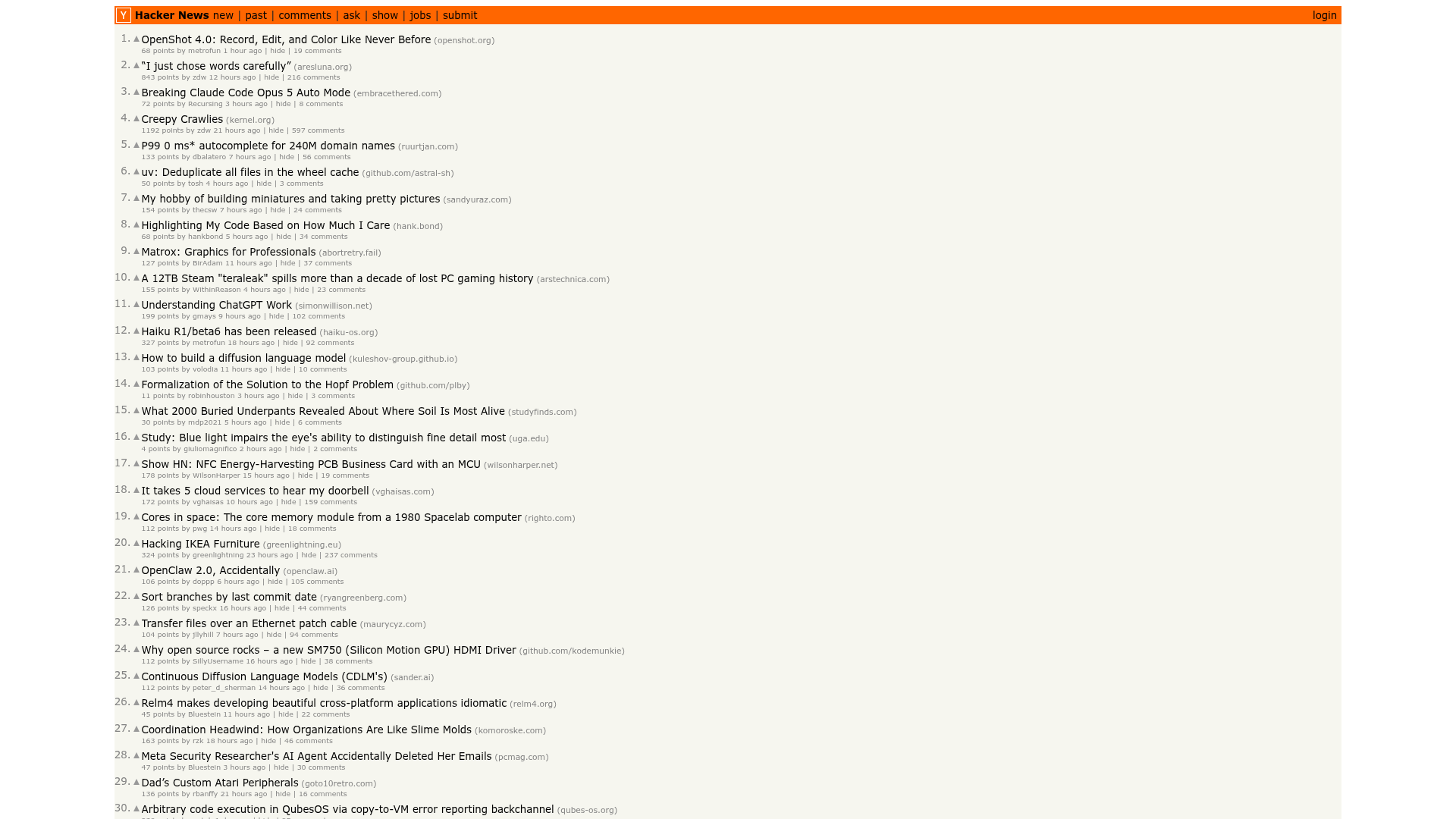 Hacker News preview
