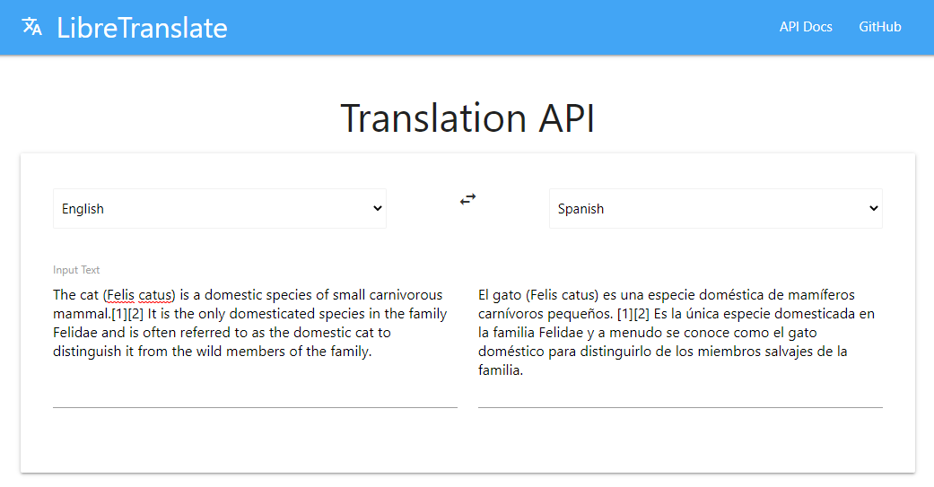 LibreTranslate preview