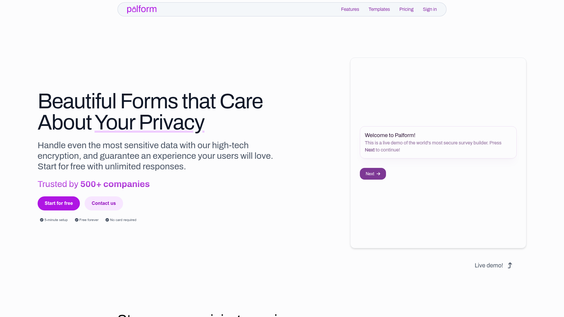 Palform preview