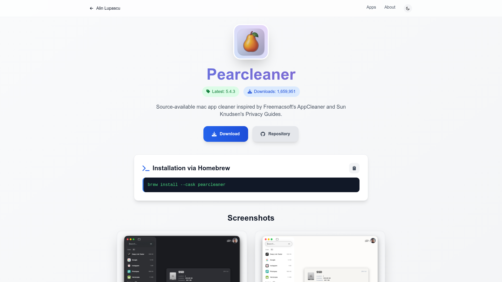 Pearcleaner preview