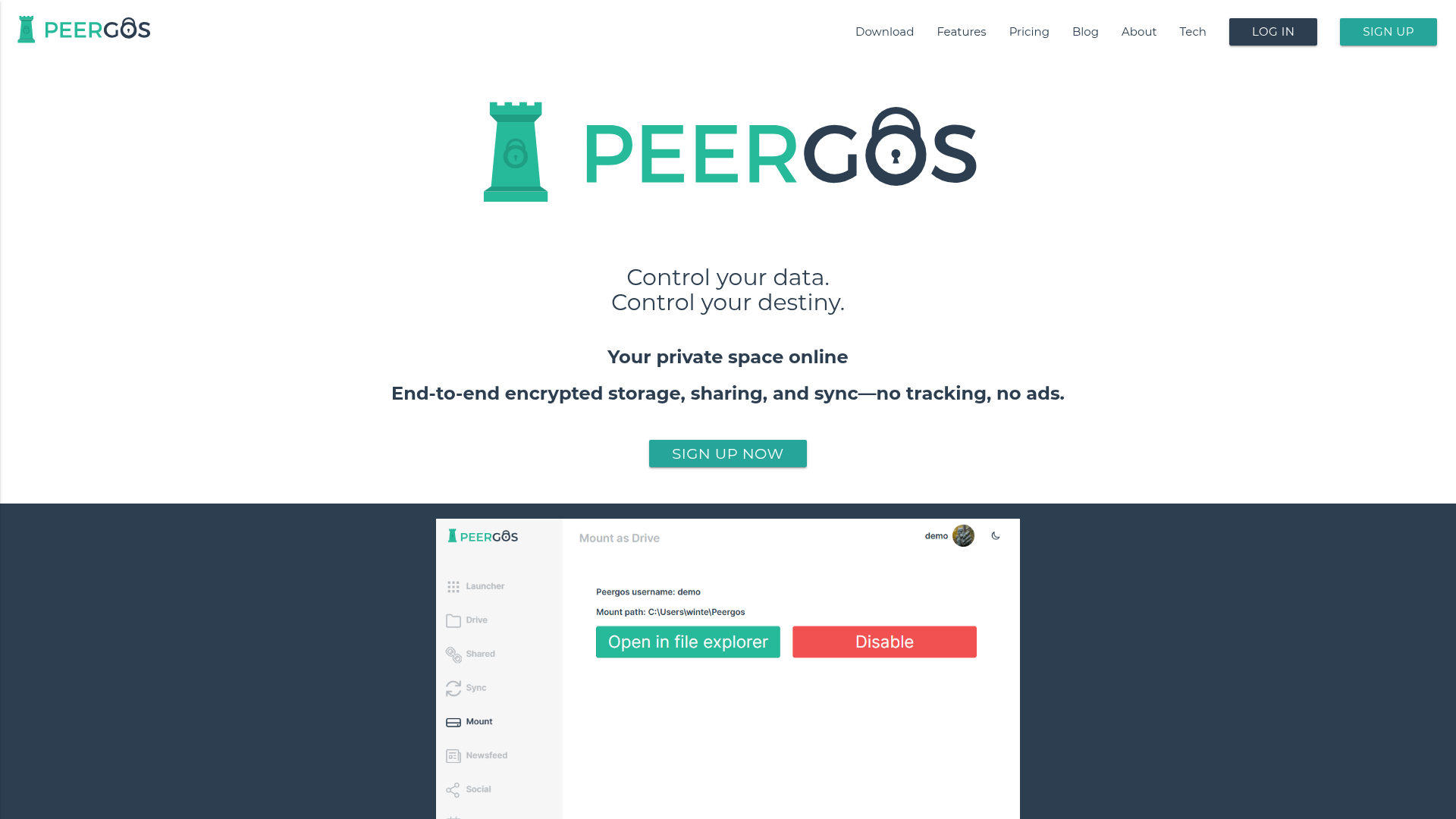 Peergos preview