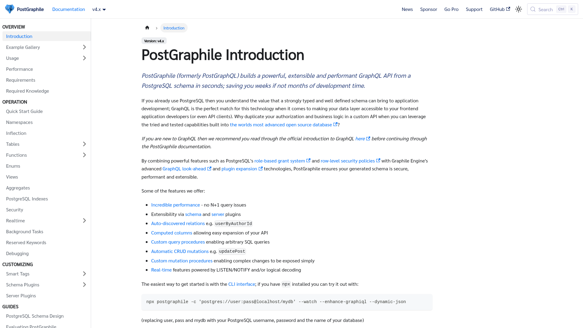 Postgraphile preview
