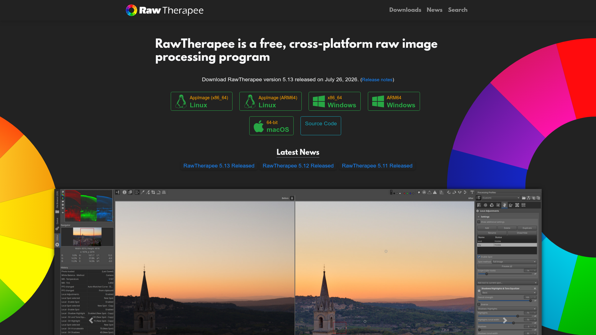 RawTherapee preview
