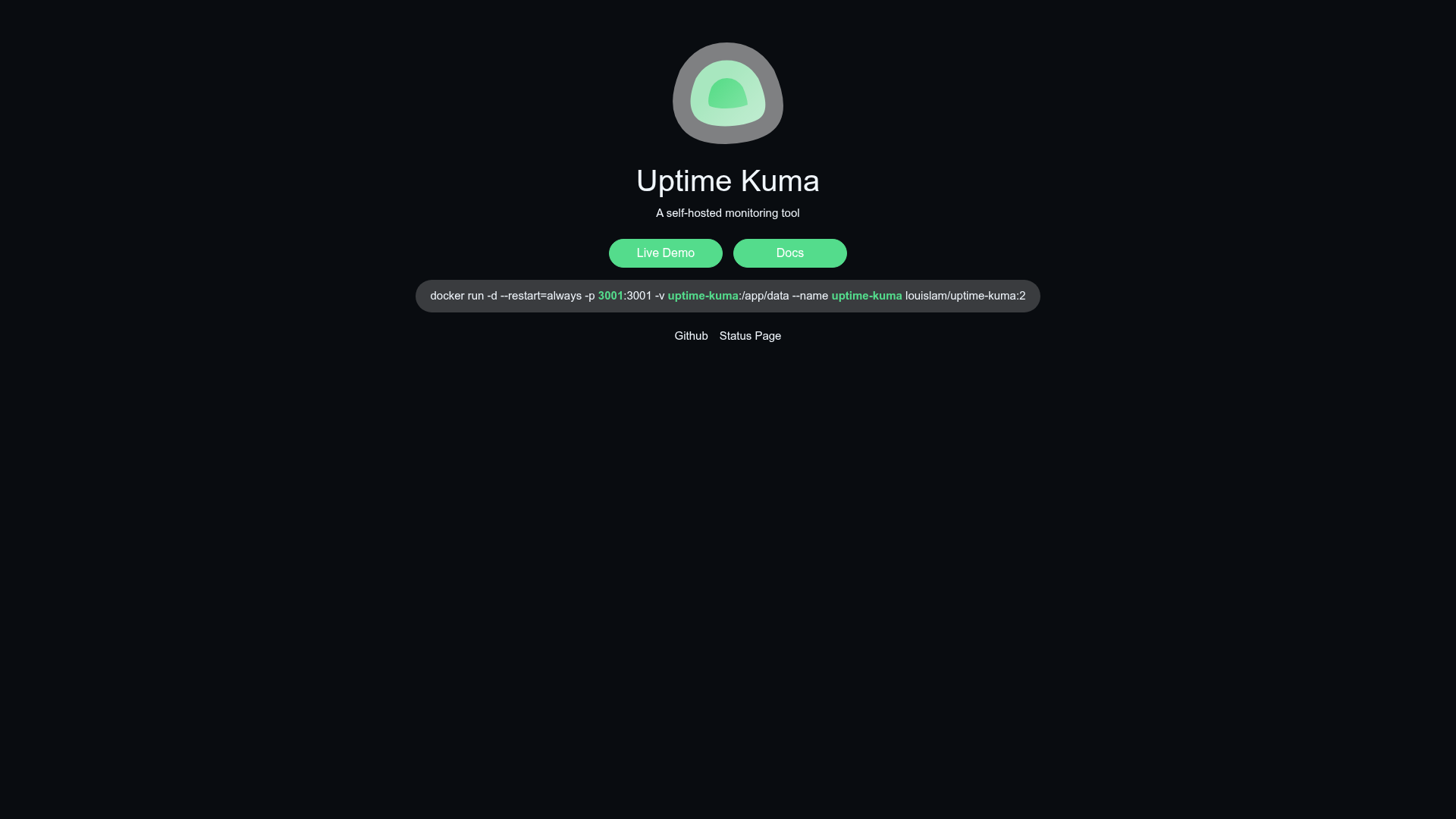 Uptime Kuma preview