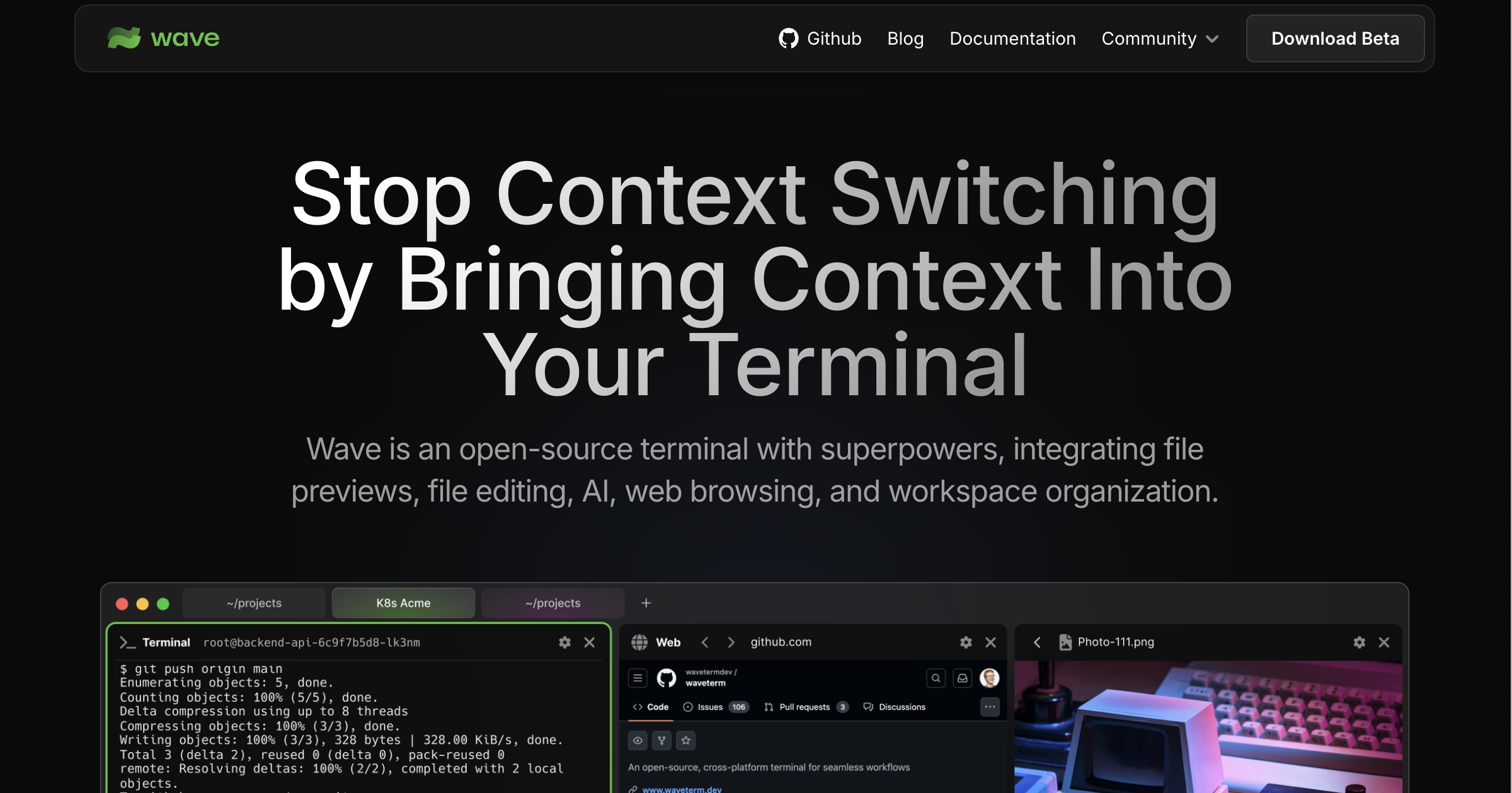 WaveTerm preview