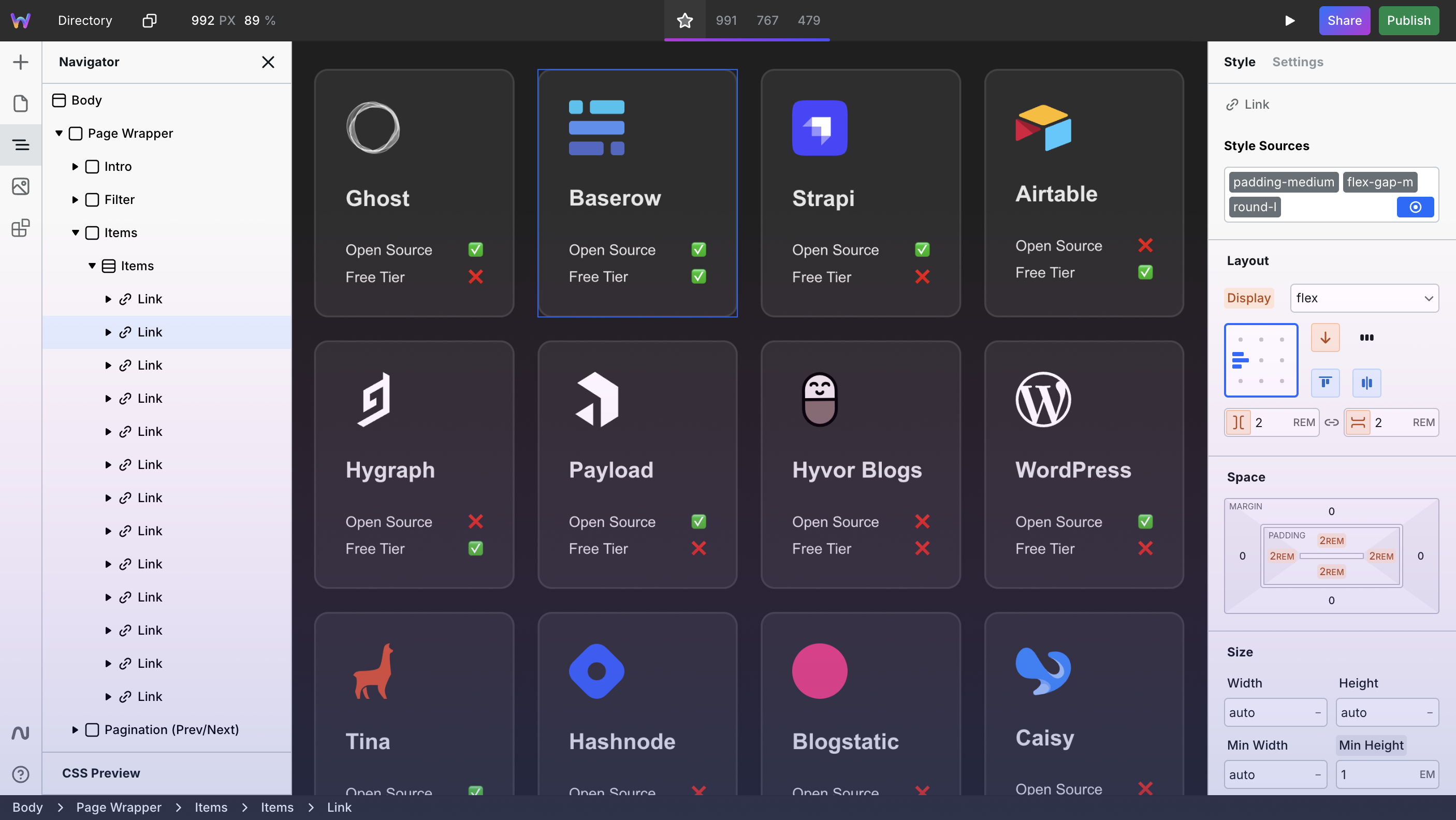 WebStudio preview
