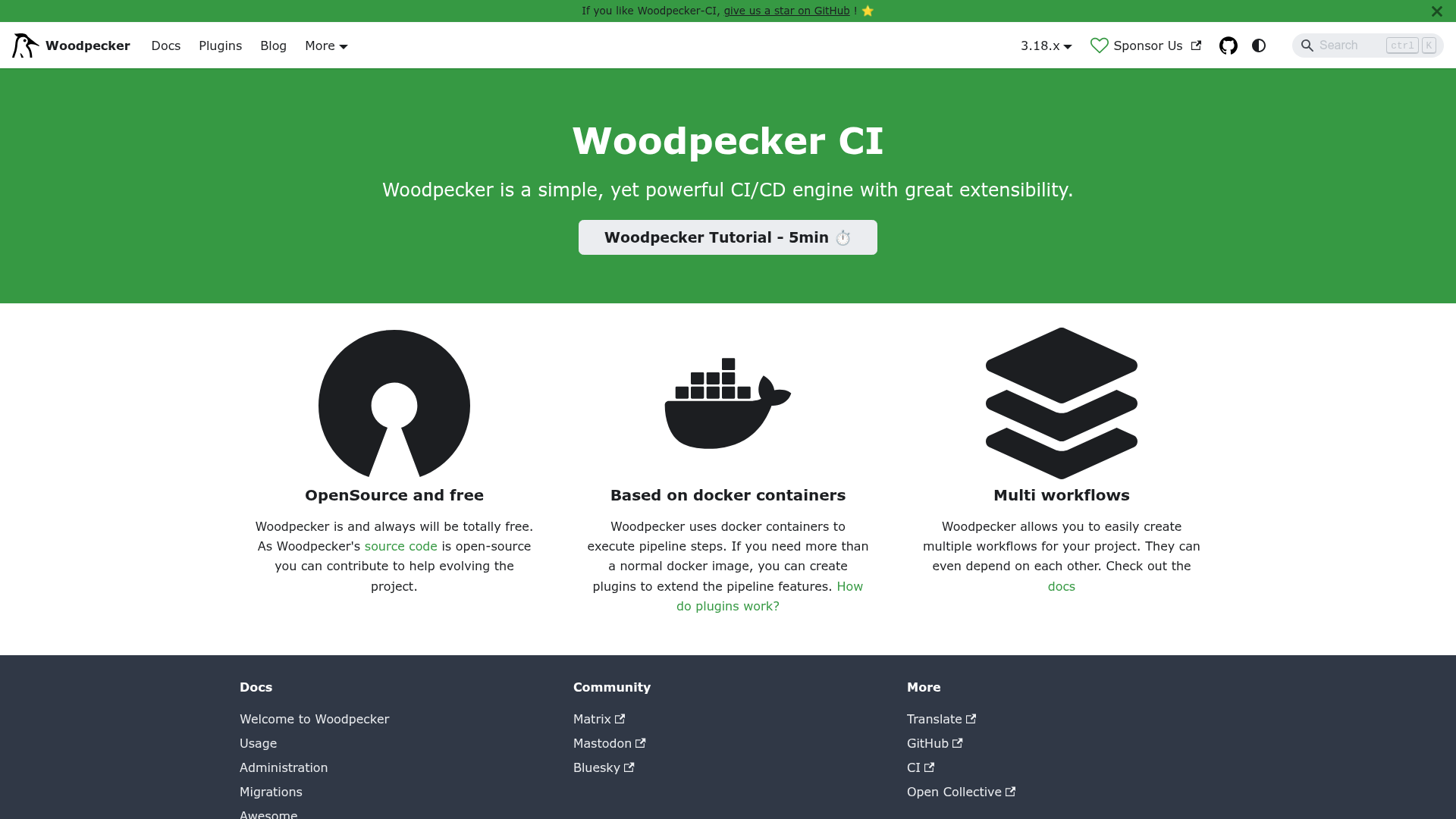 Woodpecker CI preview